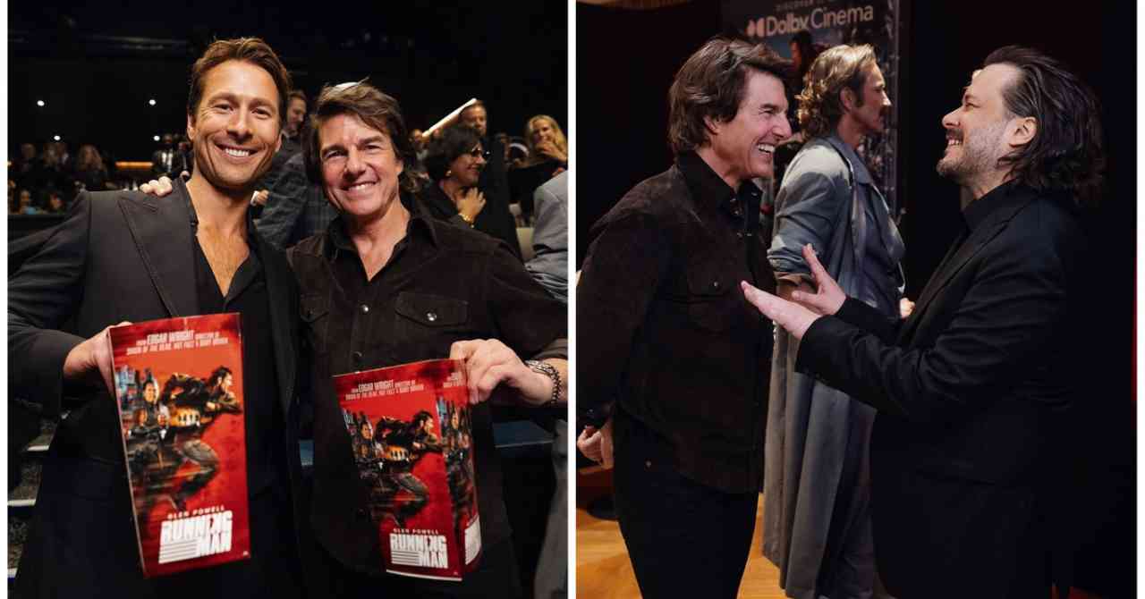 Tom Cruise came to support Glen Powell and Edgar Wright for the release of Running Man