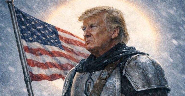 Donald Trump pretends to be the Mandalorian to celebrate Star Wars
