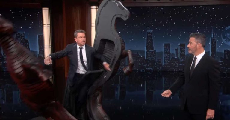 Matt Damon makes his Trojan Horse to invade Jimmy Kimmel

