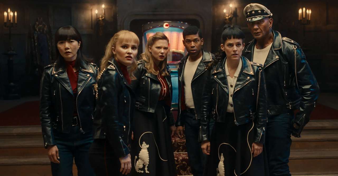 Lily-Rose Depp, Léa Seydoux and Dave Bautista in Alpha Gang: first image