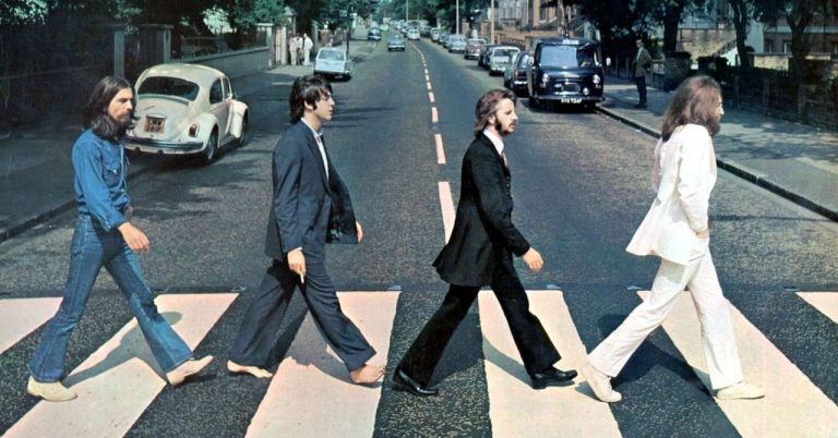 The Beatles at Abbey Road: Sam Mendes biopic recreates the legendary album cover
